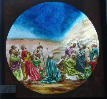 Diarama Hinterglasmalerei Christi Geburt bis Auferstehung