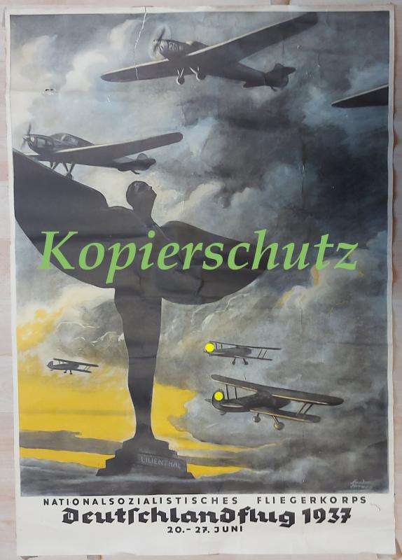 NS Fliegerkorbs Deutschlandflug 1937 Kunstdruck Poster